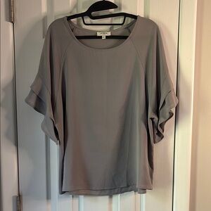 Umgee Grey Dolman Sleeve Boxy Blouse - Small